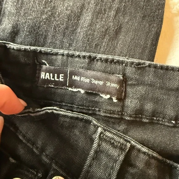 True Religion Halle Mid Rise Super Skinny Black Jeans - Picture 9 of 12